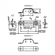 Скоба двухместная для крепления трубопроводов стальная хромированная исп. 2 20Х 4 мм ГОСТ 24134-80